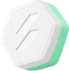 White and green BoostMint mint with the debossed bolt logo